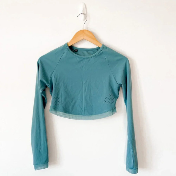 Gymshark  X Whitney Simmons Long Sleeve Laser Cut Teal Size Small - Picture 4 of 8